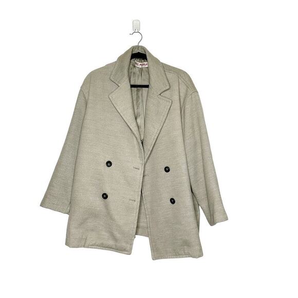 Free People Hannah Slouchy Coat Jacket Women's Tan Olive Size Small - Picture 5 of 8